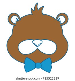 cute beaver with bowntie character icon