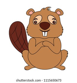 cute beaver cartoon animal image