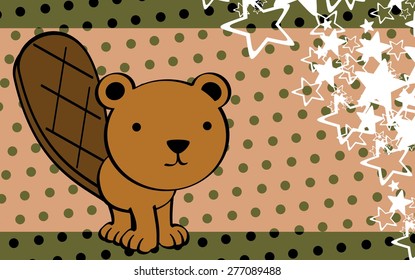 cute beaver cartoon background in vector format very easy to edit
