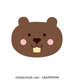 Cute beaver cartoon flat style icon design, Animal zoo life nature character childhood and adorable theme Vector illustration