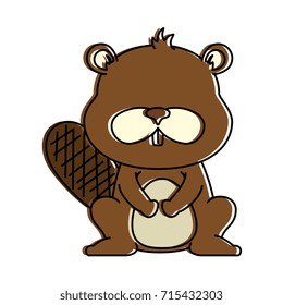 cute beaver character icon