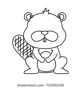 cute beaver character icon