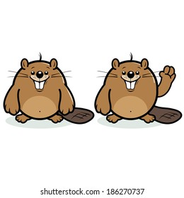 Cute beaver character. Vector illustration