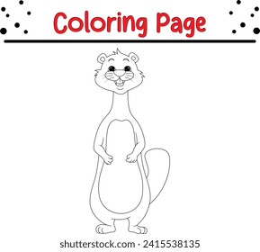 cute beaver Coloring page for kids