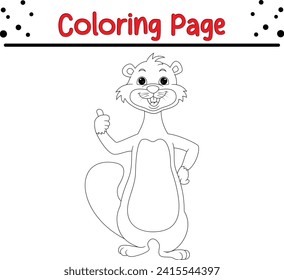 cute beaver Coloring page for kids