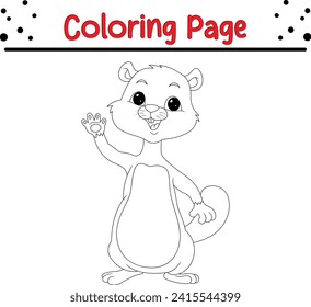 cute beaver Coloring page for kids