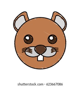 cute beaver drawing animal