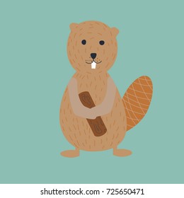 cute beaver flat icon