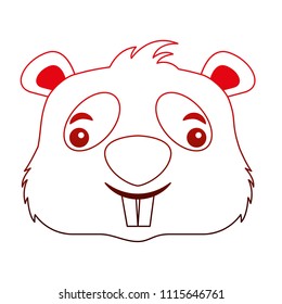 cute beaver head cartoon character