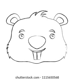 cute beaver head cartoon character