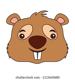 cute beaver head cartoon character