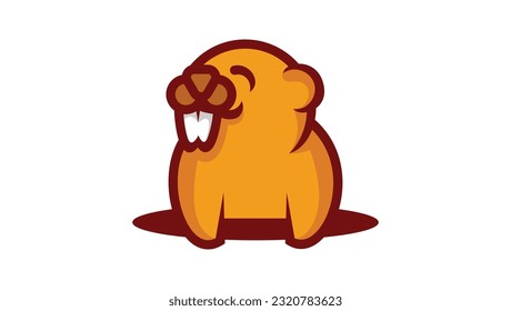 cute beaver logo vector design template