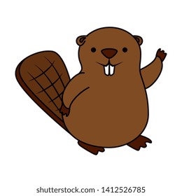 cute beaver mascot animal icon