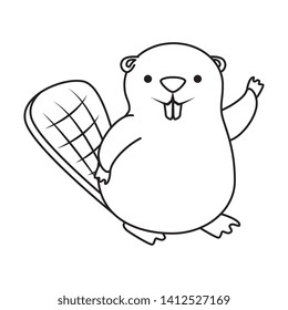 cute beaver mascot animal icon