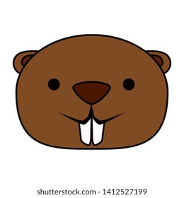 cute beaver mascot animal icon
