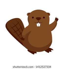 cute beaver mascot animal icon