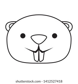 cute beaver mascot animal icon