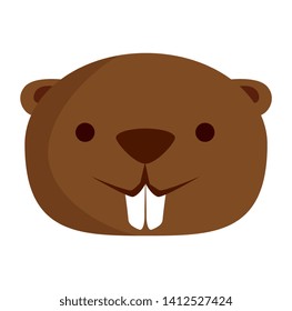 cute beaver mascot animal icon