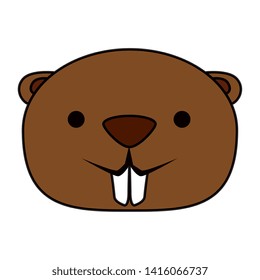 cute beaver mascot animal icon