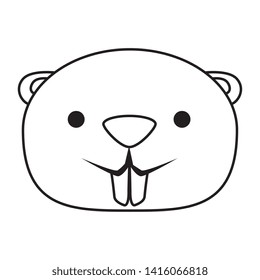 cute beaver mascot animal icon