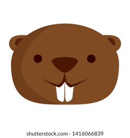 cute beaver mascot animal icon