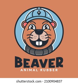 CUTE BEAVER MASCOT LOGO SUITABLE FOR LOGO, STICKER AND PRINT DESIGN