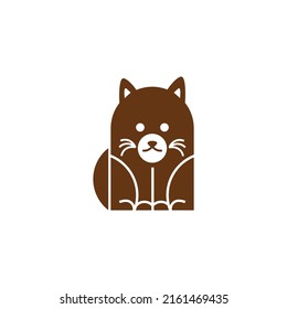 cute beaver minimalist vector logo