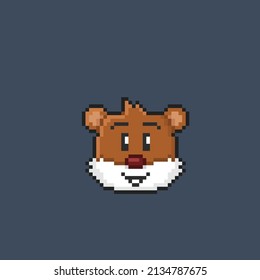 cute beaver in pixel style