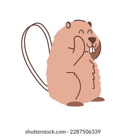 Cute beaver rodent animal icon isolated