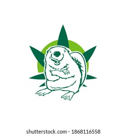 Cute Beaver Smoking Mascot Concept