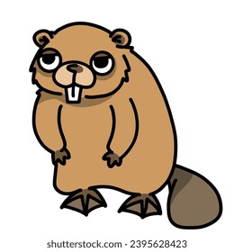 cute beaver transparent background vector illustration