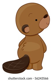 Cute Beaver - Vector