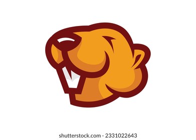 cute beaver vector template logo design