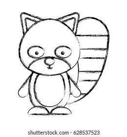 cute beaver woodland animal