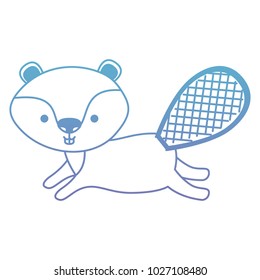 cute beaver woodland character