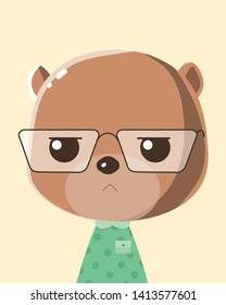 Cute beaver.Childish print for nursery,kids apparel,poster,postcard.