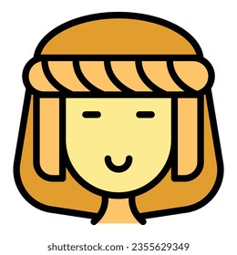 Cute bedouin icon outline vector. Desert camel. Arabic camp color flat