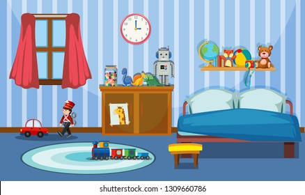 A cute bedroom template illustration