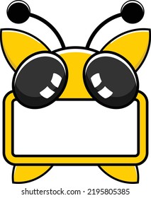 cute bee animal board vector illustration design