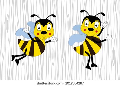 cute bee animal cartoon simple vector illustration