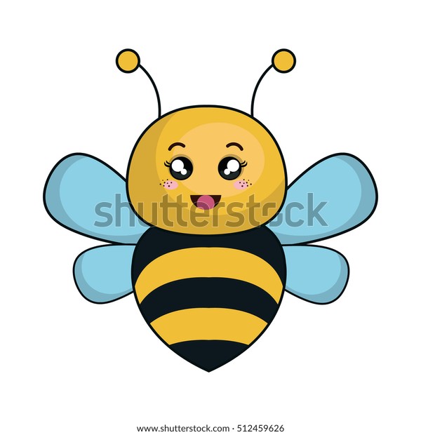 Cute Bee Animal Kawaii Style Stock Vector (Royalty Free) 512459626 ...