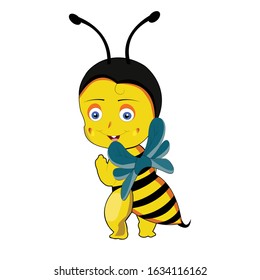 Cute Bee Baby Vector With color Graphic