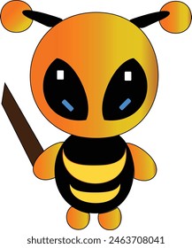 
Cute BEE CARRYING A SWORD