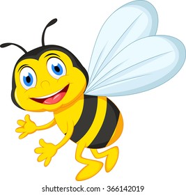 Cartoon Cute Little Bee Holding Honey Stock Vector (Royalty Free ...