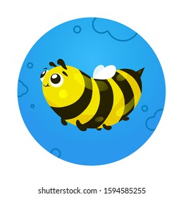 Cute bee. Cartoon. Cards, banners, stickers, posters, print design.