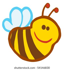 Cute Bee Cartoon Character