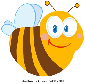 Cute Bee Cartoon Character