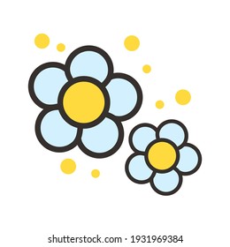 Cute bee cartoon character vector Hexagon honeycomb and flower isolated on white background.