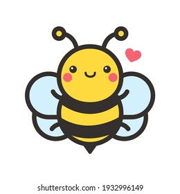 Cute Bee Cartoon Character Vector Hexagon Stock Vector (Royalty Free ...