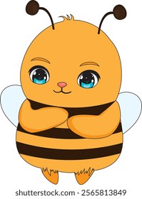 Cute Bee Cartoon Character Vector